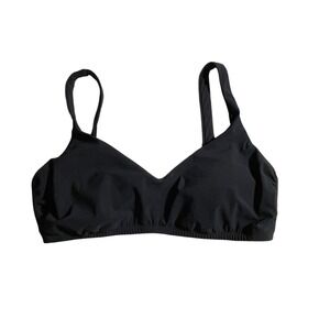 Skinny Dippers Good Vibes Black V-Neck Bikini Top 6529186 Womens Size L NWT